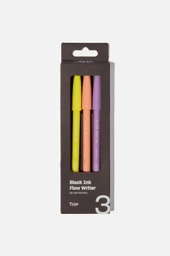 Typo Black Ink Flow Writer Pen 3Pk