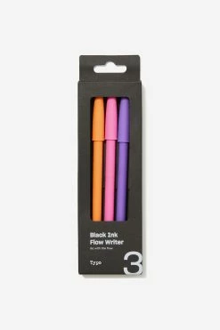 Typo Black Ink Flow Writer Pen 3Pk