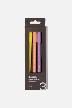 Typo Blue Ink Flow Writer Pen 3Pk