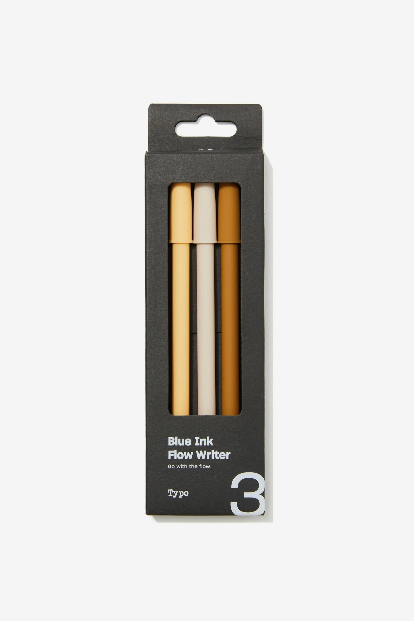 Typo Blue Ink Flow Writer Pen 3Pk 3 Typo Blue Ink Flow Writer Pen 3Pk