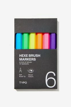 Typo Hexe Brush Markers 6Pk -Typo Store 1685075 01 1